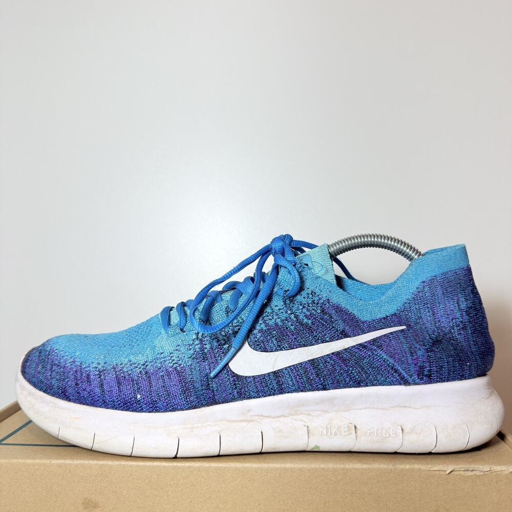 Nike Free RN Flyknit 2017 Men's Size 11 Blue Running Shoes Sneakers Trainers